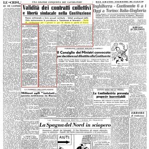 Prima pagina de «L’Unità» dell'11 maggio 1947