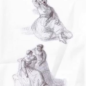 Bozzetto di figura femminile di Amiconi conservato nella sezione di Avezzano dell’Archivio di Stato di L’Aquila