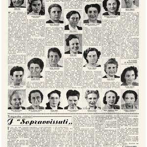 Pagina de "La Domenica del Corriere" del 4 agosto 1946, con il titolo "Le 21 donne alla Costituente". La pagina presenta i ritratti fotografici delle ventuno deputate elette all'Assemblea Costituente, ciascuno accompagnato dal nome, dall'affiliazione politica e da una breve biografia.