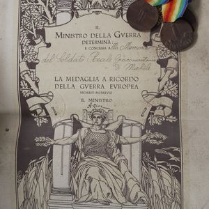 Onorificenza e medaglia al ricordo della Prima Guerra Mondiale