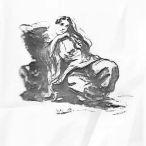 Bozzetto di figura femminile di Amiconi conservato nella sezione di Avezzano dell’Archivio di Stato di L’Aquila