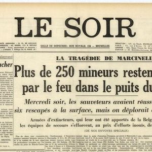 Le Soir, 9 agosto 1956: "La Tragédie de Marcinelle"